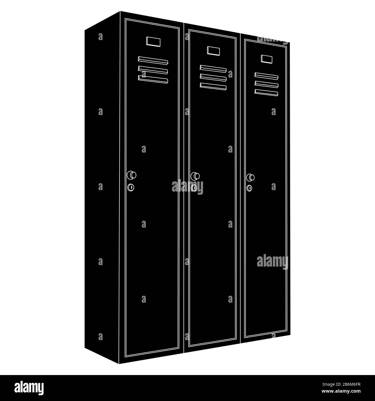 Lockers. Black outline drawingwhite background Stock Vector Image & Art