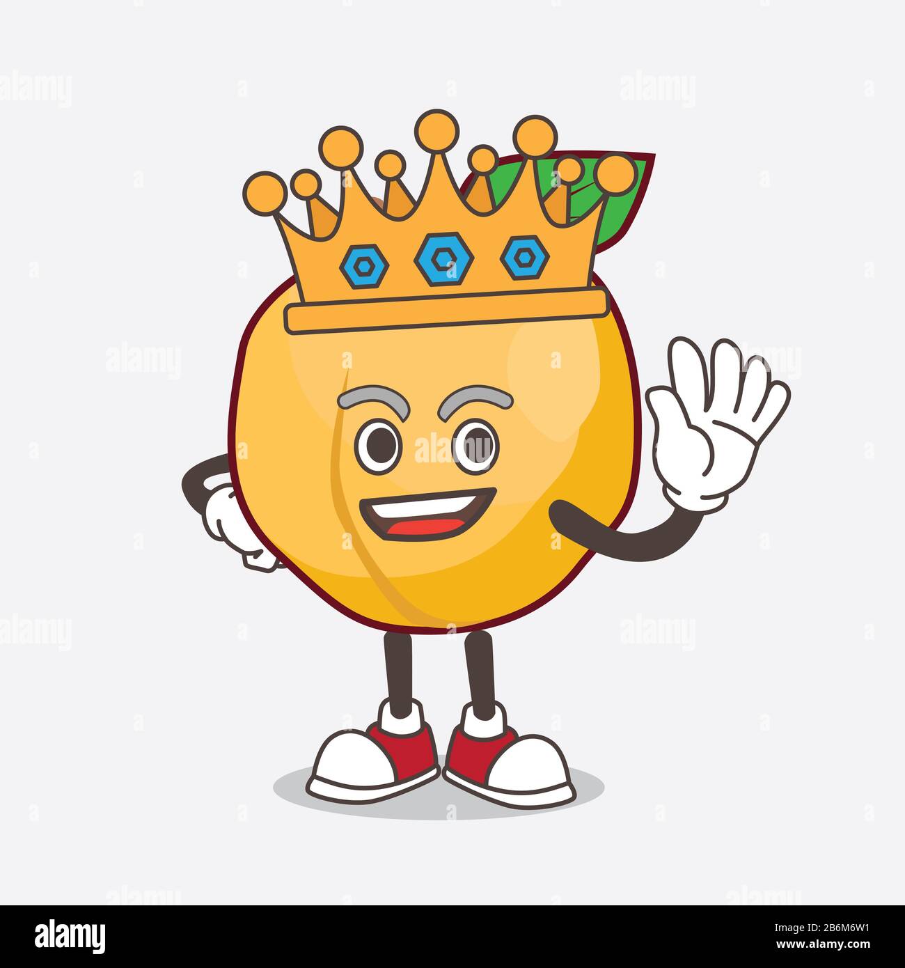 A picture of Apricot cartoon mascot character stylized of King on cartoon mascot design Stock Photo