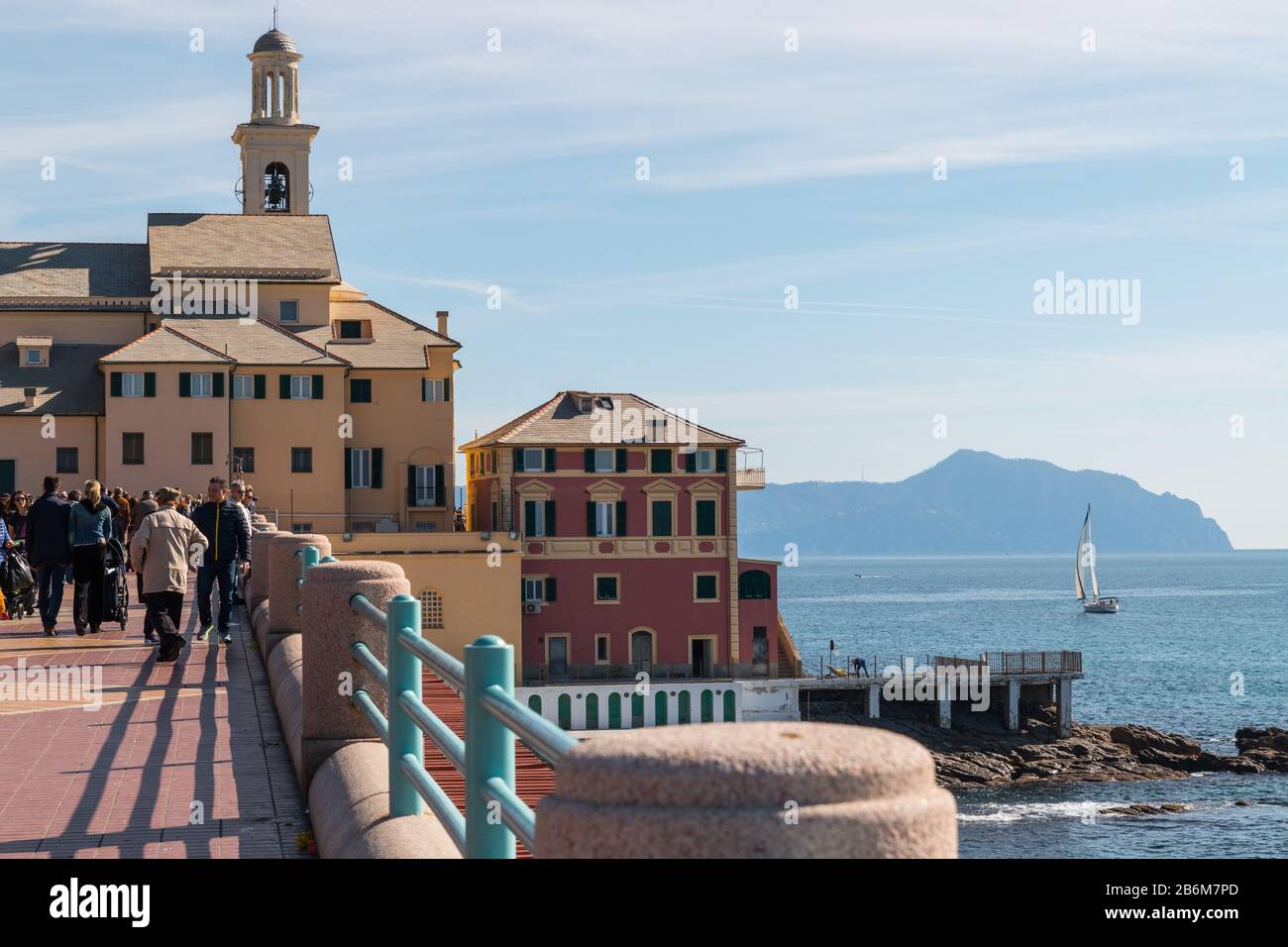 Glimpse of Genoa Boccadasse, Liguria, Ligurian Sea, Italy Stock Photo