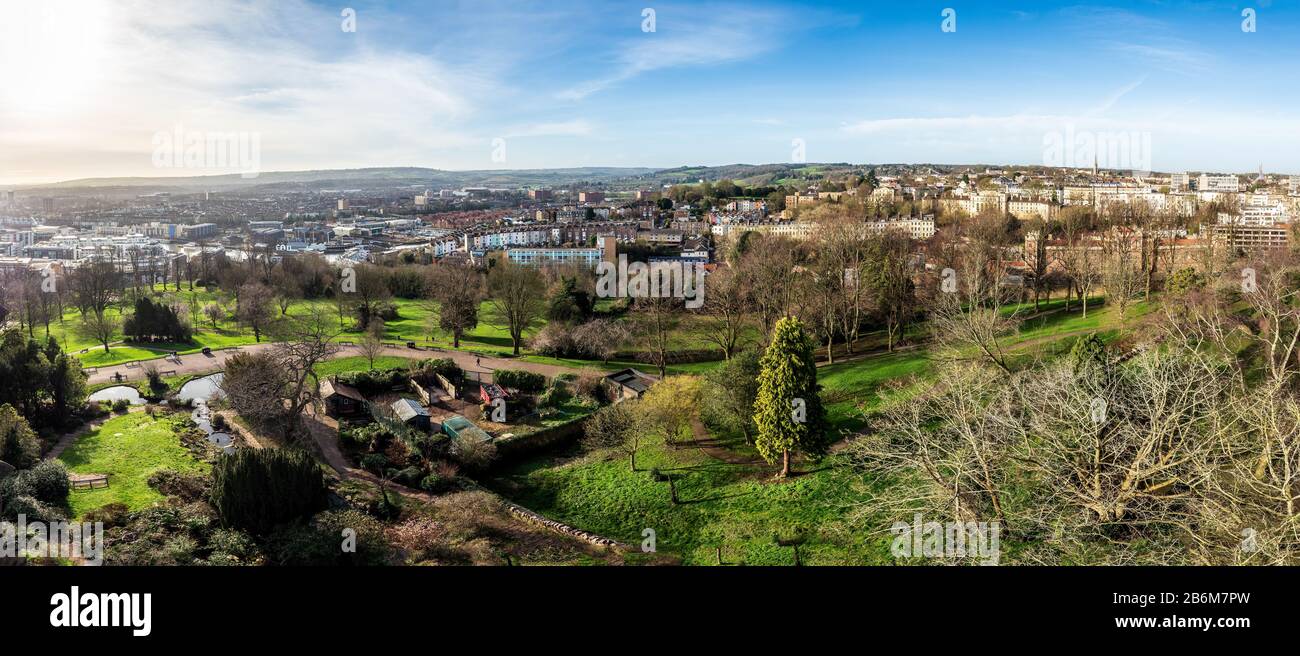 The view across the UK city of Bristol looking west Stock Photo