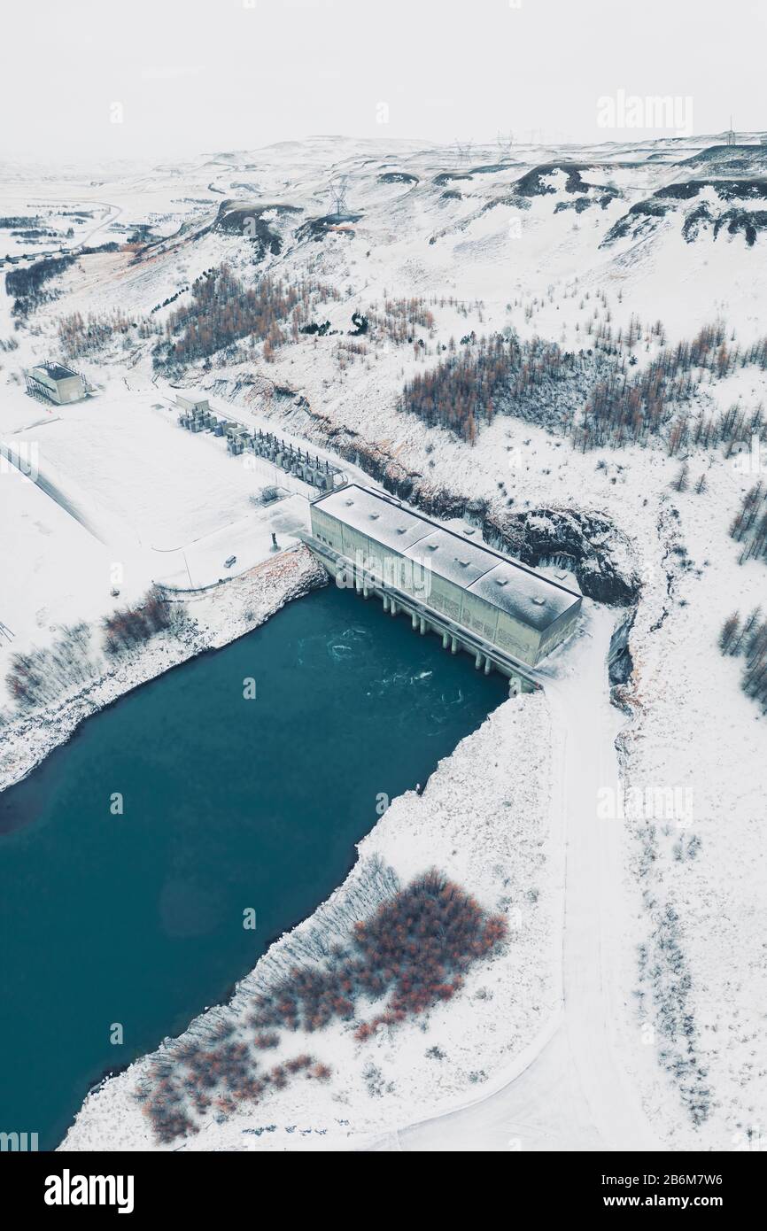 Burfellsvirkjun Hydro Power Plant, Thjorsardalur, Iceland Stock Photo
