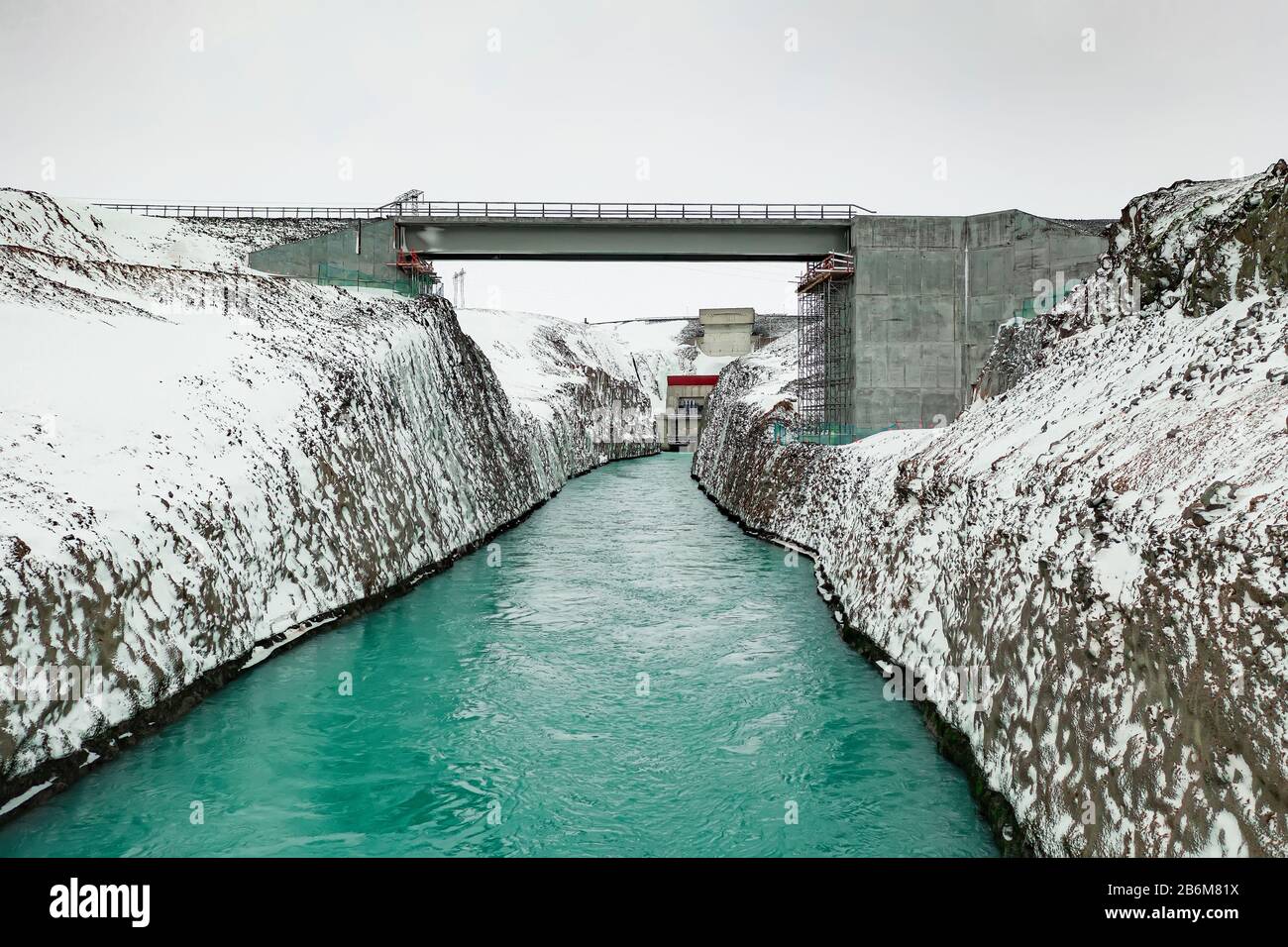Sultartangavirkjun hydro power plant, Central Highlands, Iceland Stock Photo