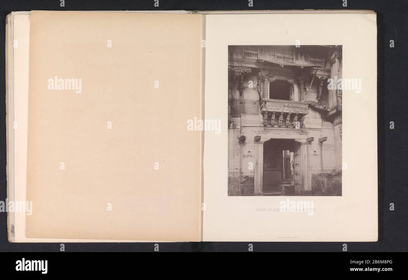 Facade of a house in AhmedabadHouse at Ahmedabad, 16th Century (title object) Property Type: photomechanical print page Item number: RP-F 2001-7-1079-1 Inscriptions / Brands: number, recto, printed: 'I.' Manufacturer : photographer: anonymous manufacturer: Helio Type Printing Company (listed property) Place manufacture: photographer: Ahmedabadvervaardiger: Boston Date: ca. 1875 - or for 1885 Material: paper Technique: photogravure dimensions: print: h 230 mm × W 173 mm Subject : façade (or house or building) urban housing where: Ahmedabad Stock Photo