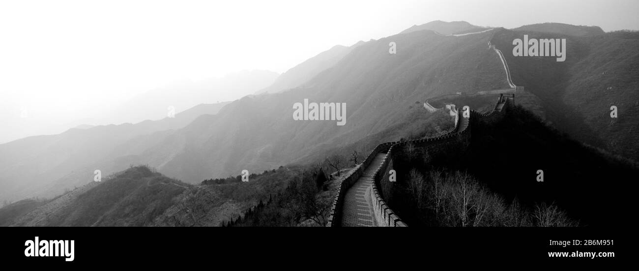 High angle view of the Great Wall Of China, Mutianyu, China Stock Photo