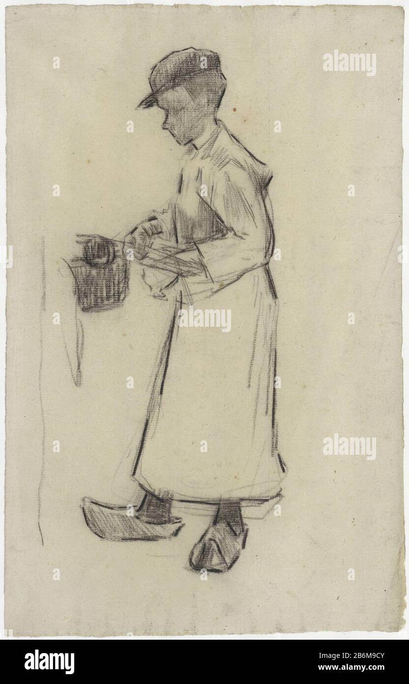 Fabrieksjongen aan het werk Factory Boy at work object type: drawing Object number: RP-T-1911-54 Manufacturer :  draftsman: Anthon Gerhard Alexander of Rappard Date: 1868 - 1892 Physical characteristics: charcoal material: paper charcoal Dimensions: h 333 mm × W 214 mm Subject: child labor industries (+ children (laborers)) Stock Photo
