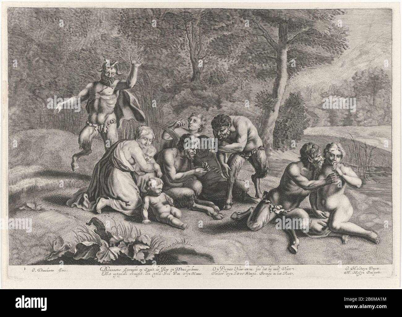 Familie van saters A family of satyrs sit together . One of the satyrs