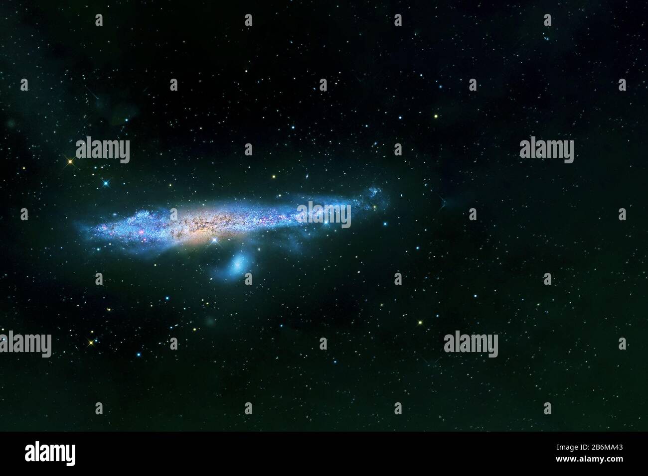 Blue galaxy in deep space. Elements of this image were furnished by ...