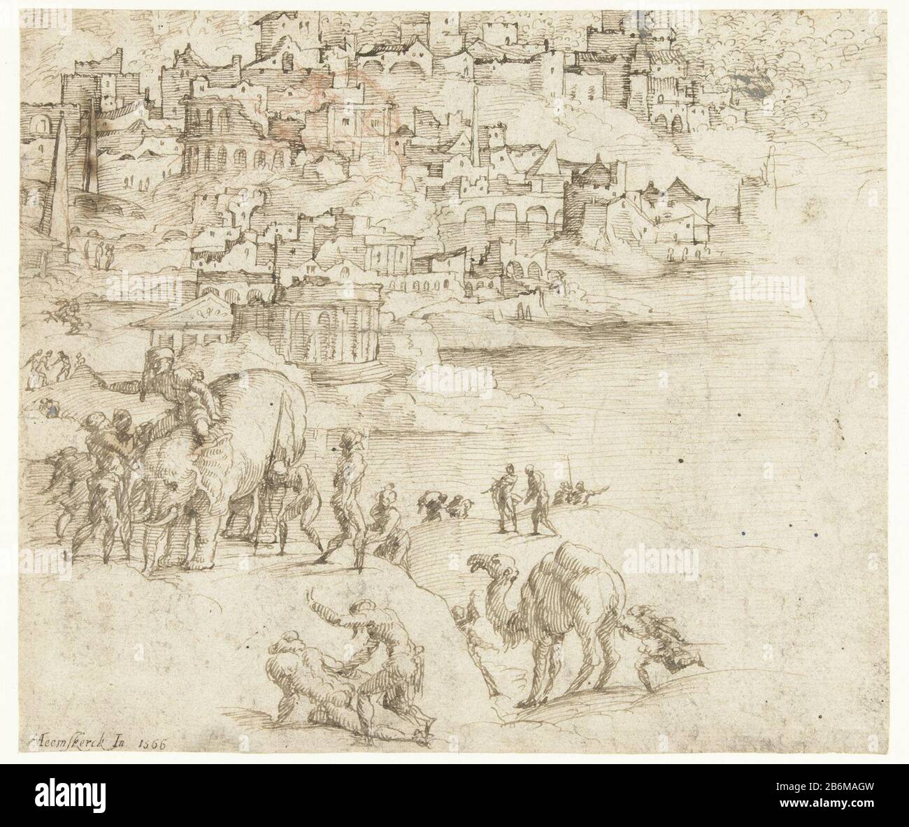 Fantasy Town With Ancient Ruins Object Type Drawing Object Number Rp T 1913 2 Manufacturer Artist Jan Van Scorel Attributed To Dated 1505 1562 Physical Features Pen In Brown And Red Material