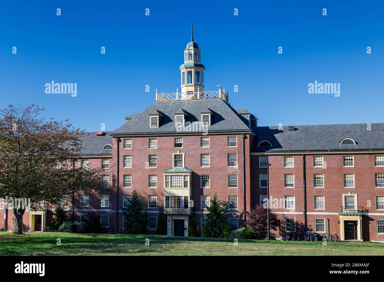 Student dormitory on the University of Massachusetts Amherst campus. Stock Photo