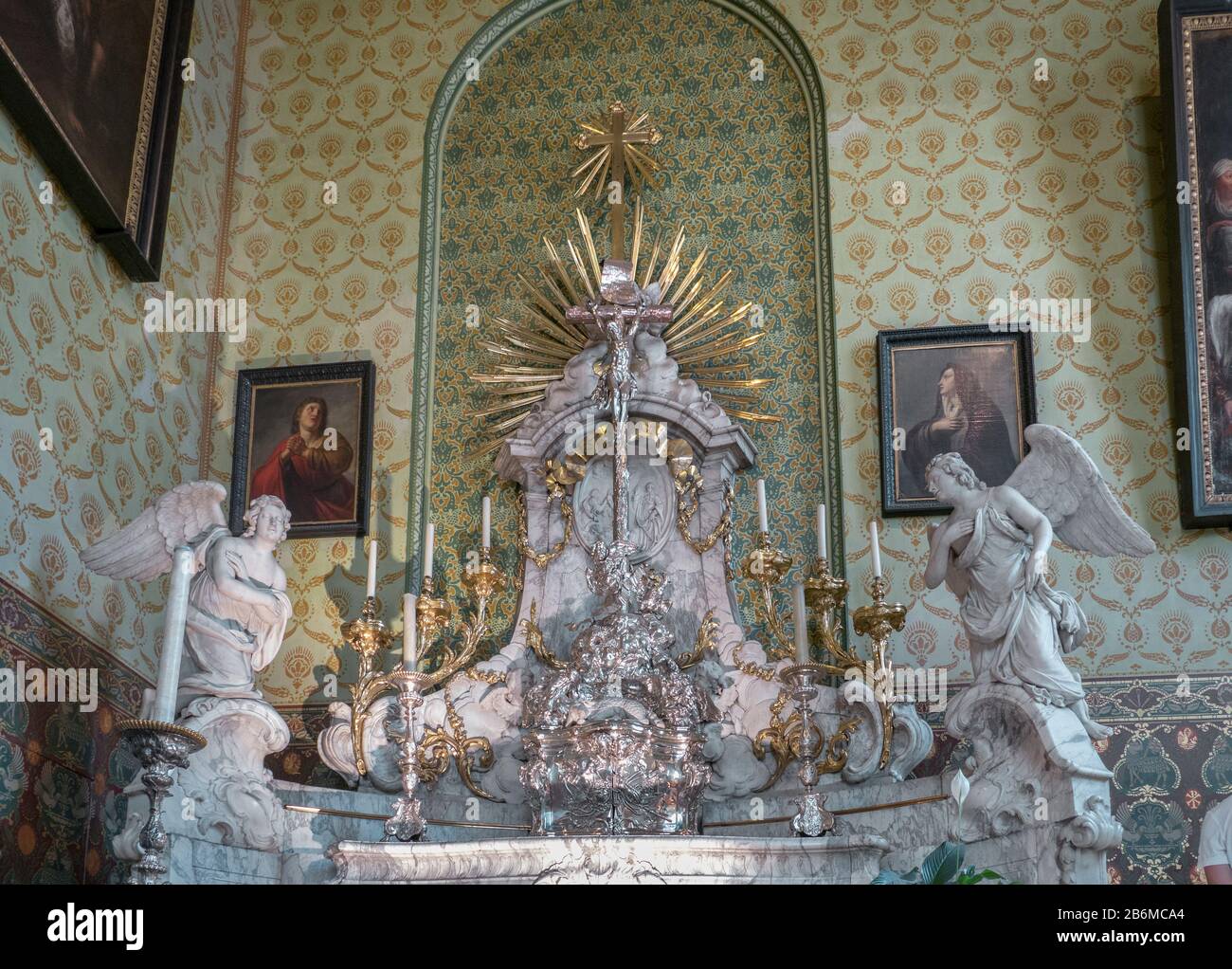 Basilica of the Holy Blood, Bruges, Belgium. The Holy Blood is kept inside this silver ornament