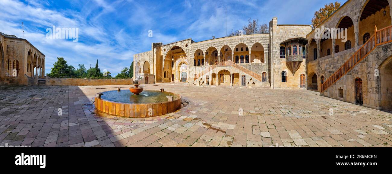 Fountain at palace, Beiteddine Palace, Beit ed-Dine, Chouf District, Lebanon Stock Photo