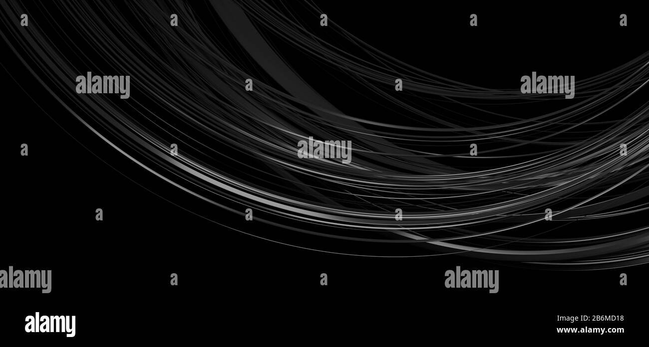 Abstract 3d render of dark lines, modern background design Stock Photo