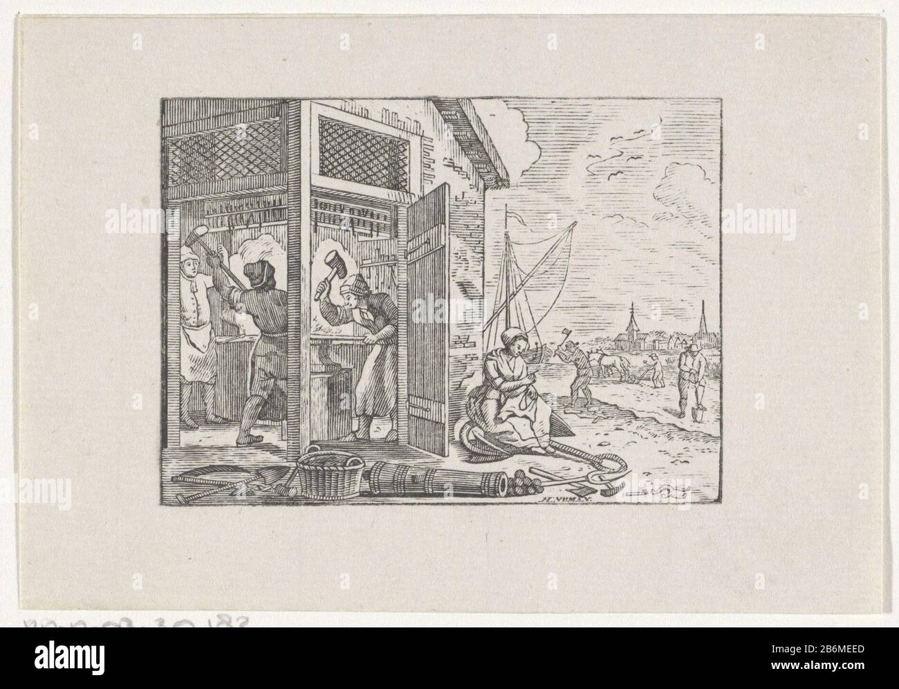 Figuren In Een Smederij En Op Het Land Aan Het Werk Figures In A Forge And