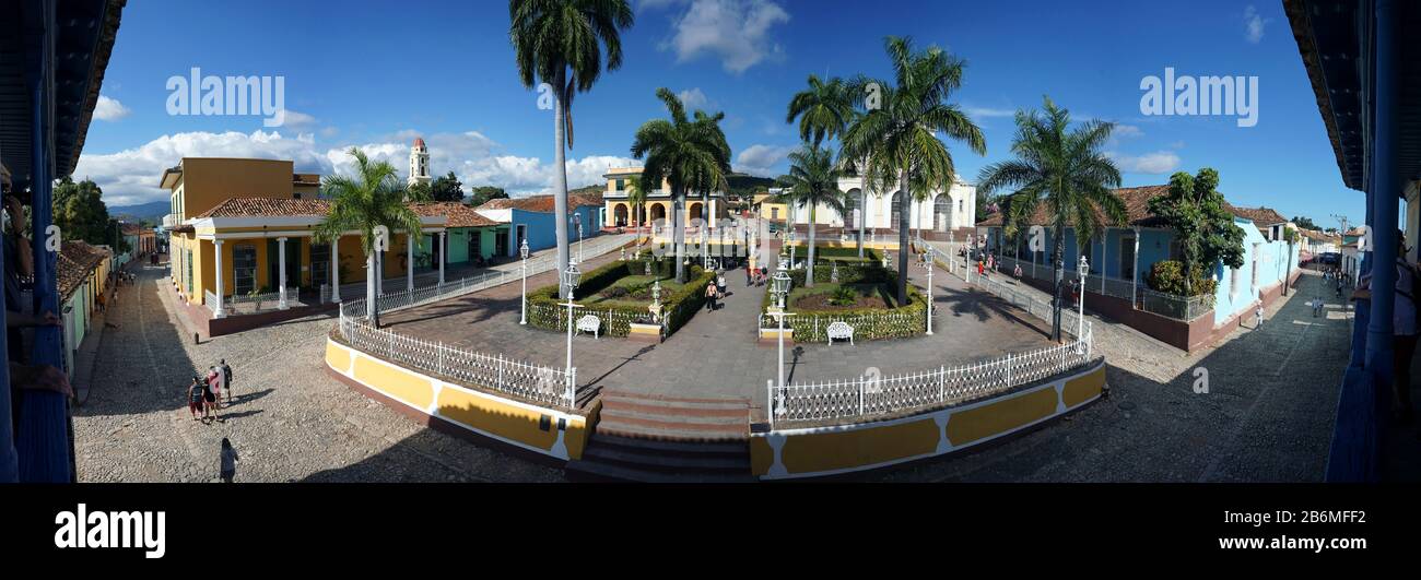 View of city street, Trinidad Stock Photo