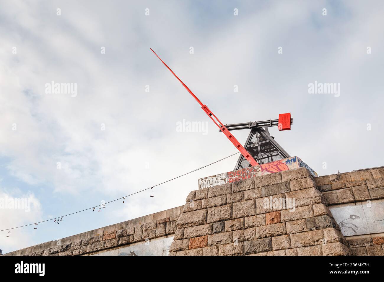 DECEMBER 2017, PRAGUE, CZECH REPUBLIC: The Prague Metronome in Letna Park Stock Photo