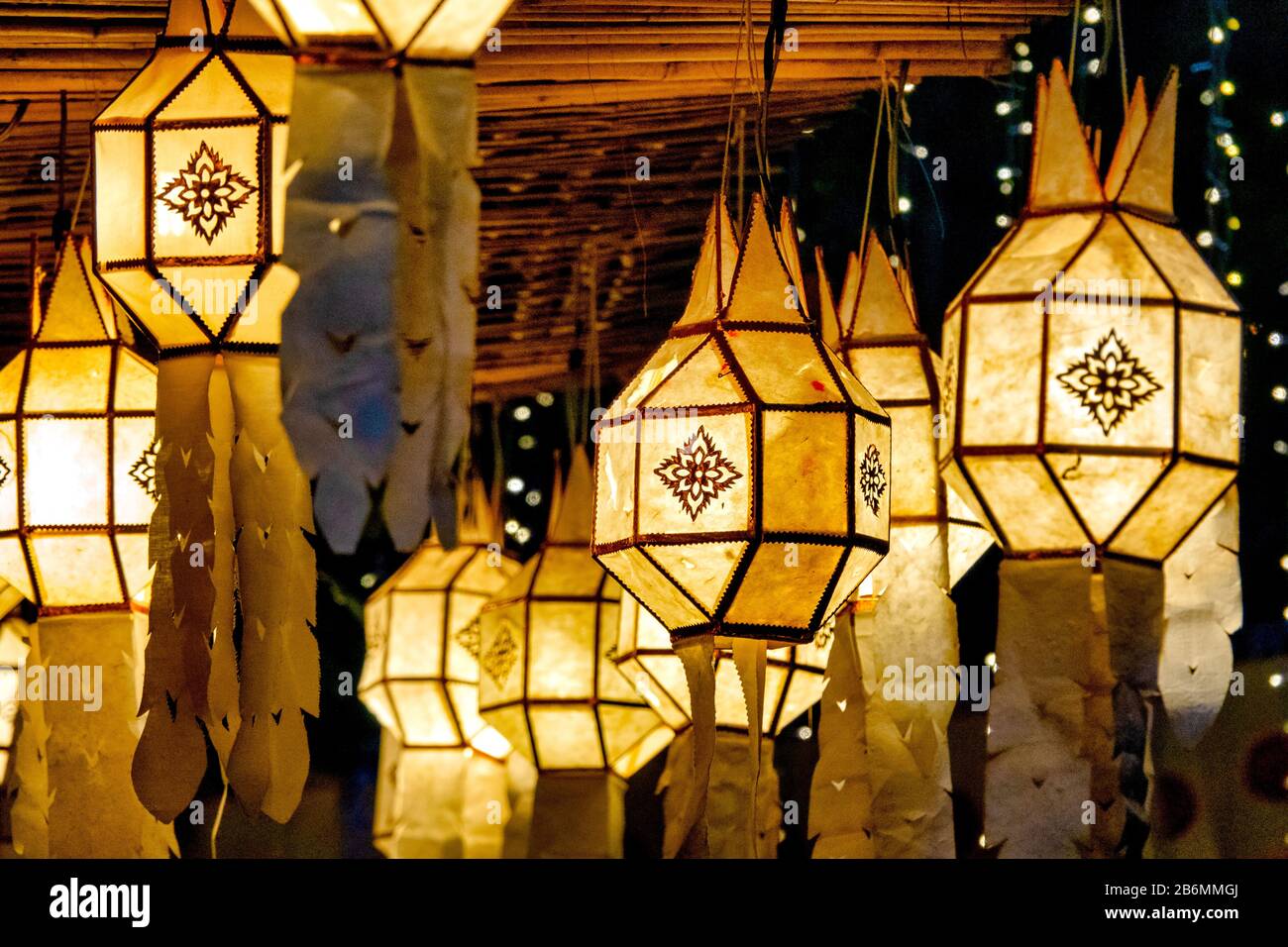 Traditional Lanna lantern (Khom Pet) from northern Thailand Stock Photo