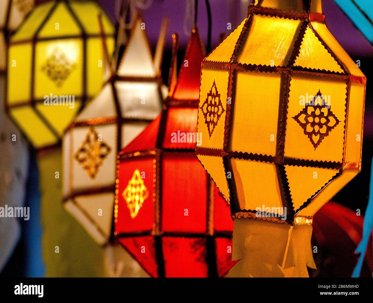 Traditional Lanna lantern (Khom Pet) from northern Thailand Stock Photo