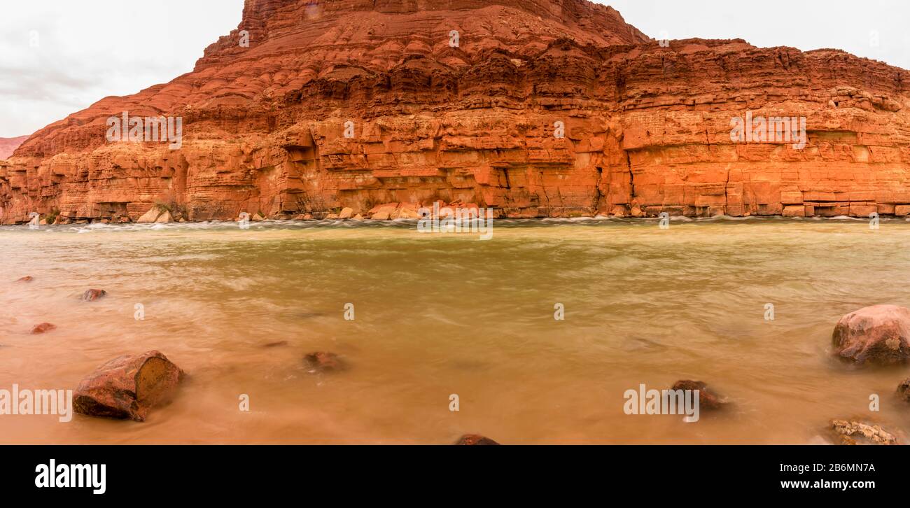 View of river in canyon, Colorado River, Lees Ferry, Arizona, USA Stock Photo