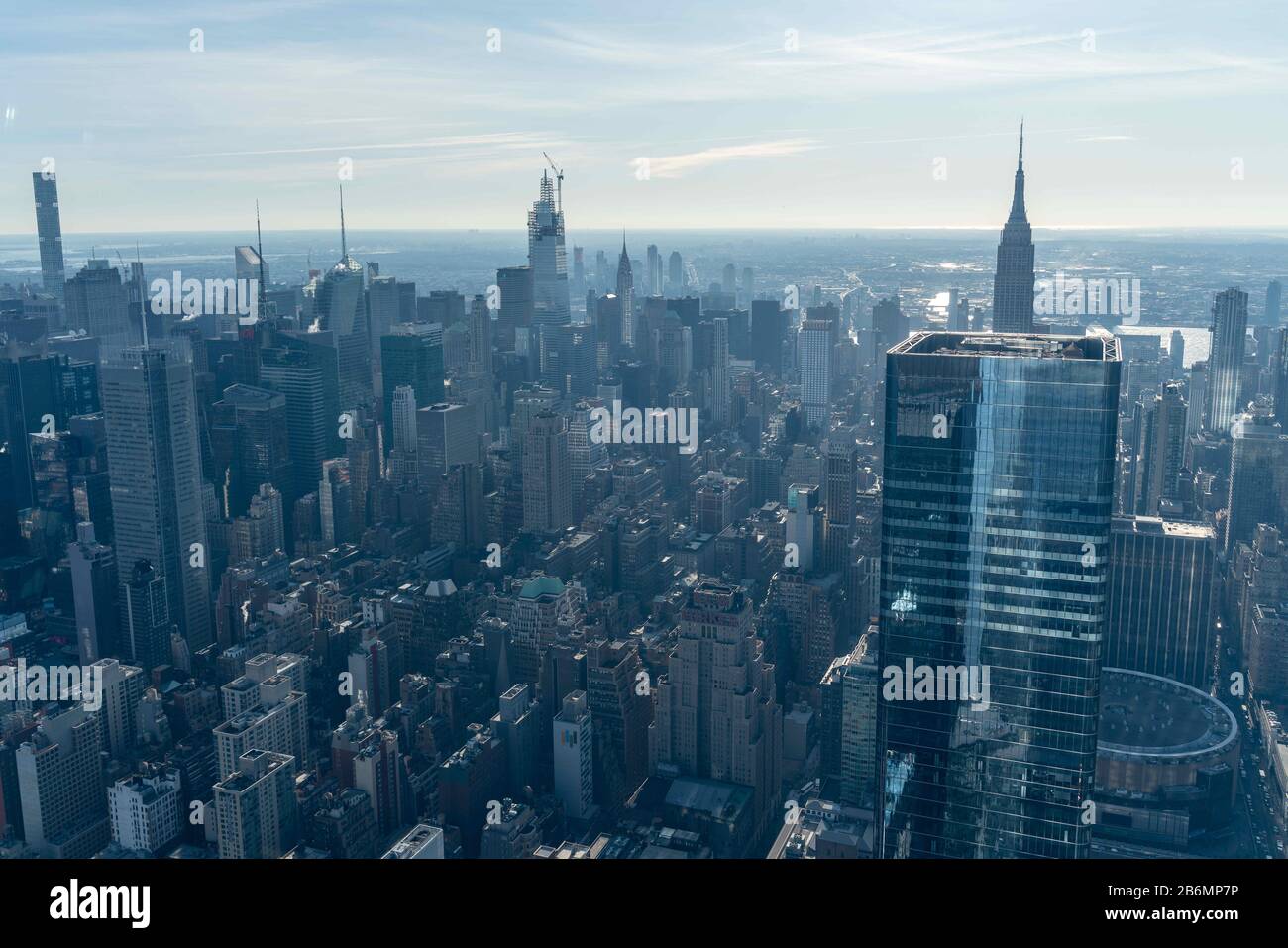 March 11, 2020, New York, New York, U.S: New York, New York, U.S.: Edge officially opens and welcomes its first visitors. The sky deck includes a glass floor that enables visitors to look straight down over the streets of Manhattan. (Credit Image: © Corine Sciboz/ZUMA Wire) Stock Photo