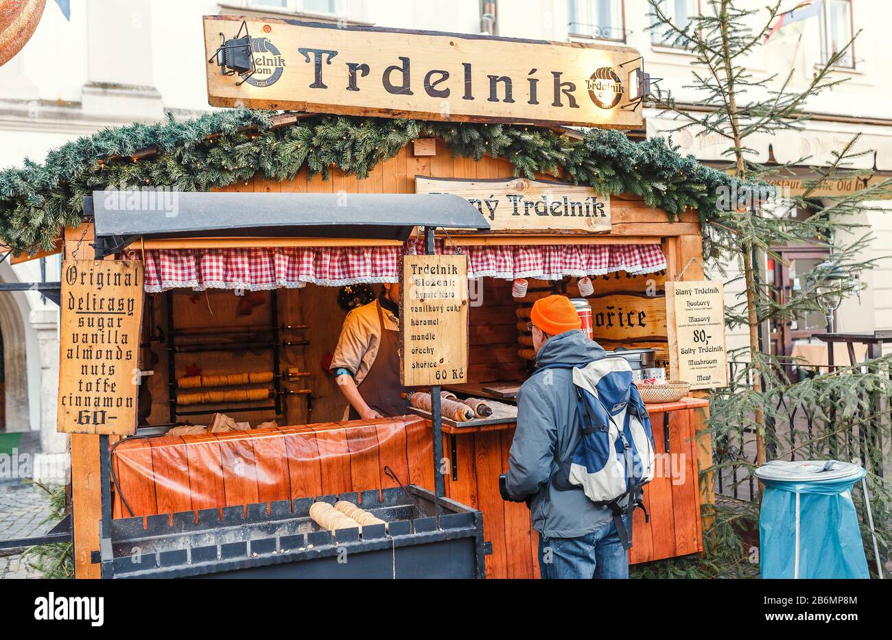 DECEMBER 2017, CESKY KRUMLOV, CZECH REPUBLIC sale of national Czech
