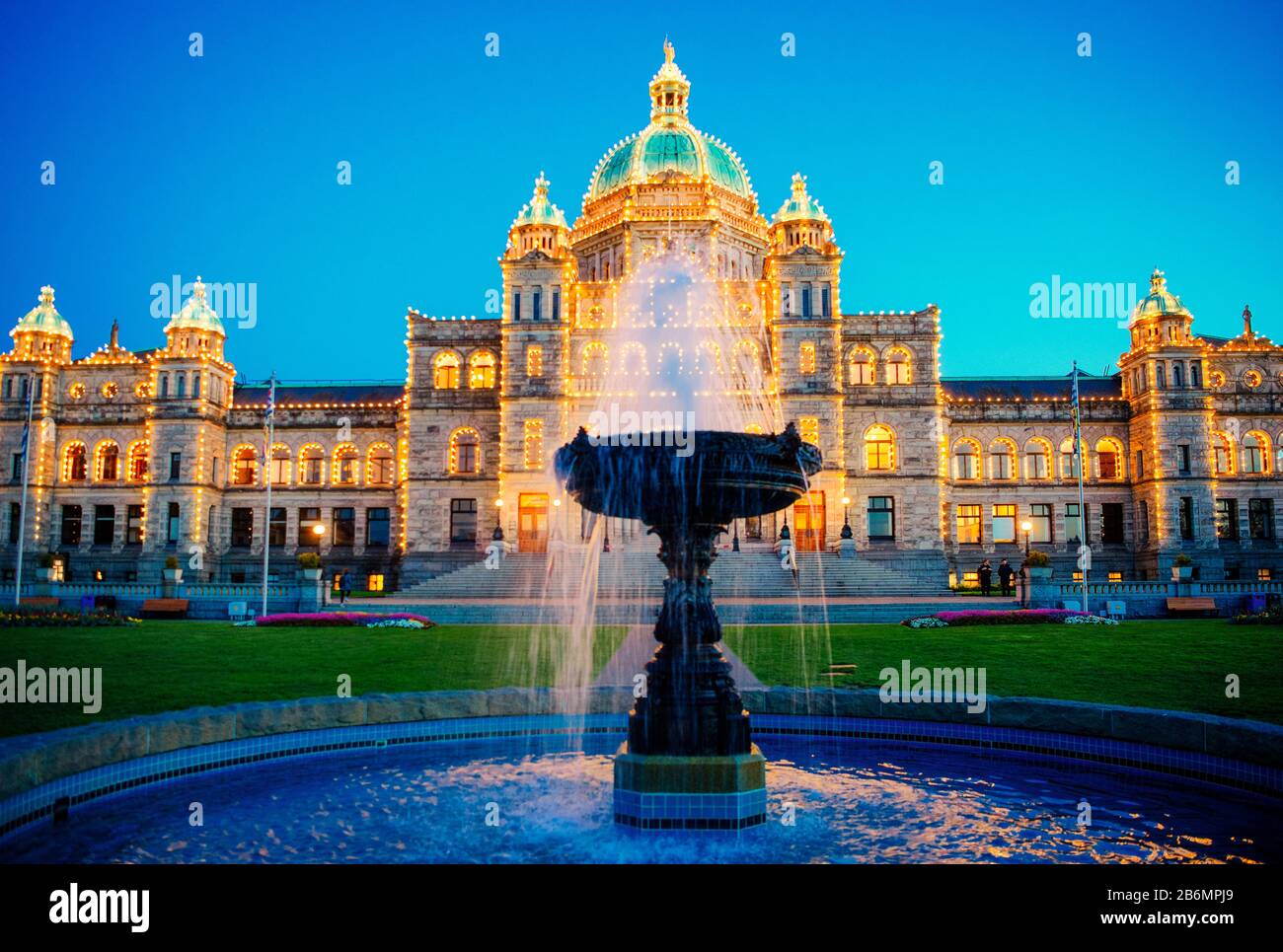 View of Parliament building, British Columbia, Canada Stock Photo