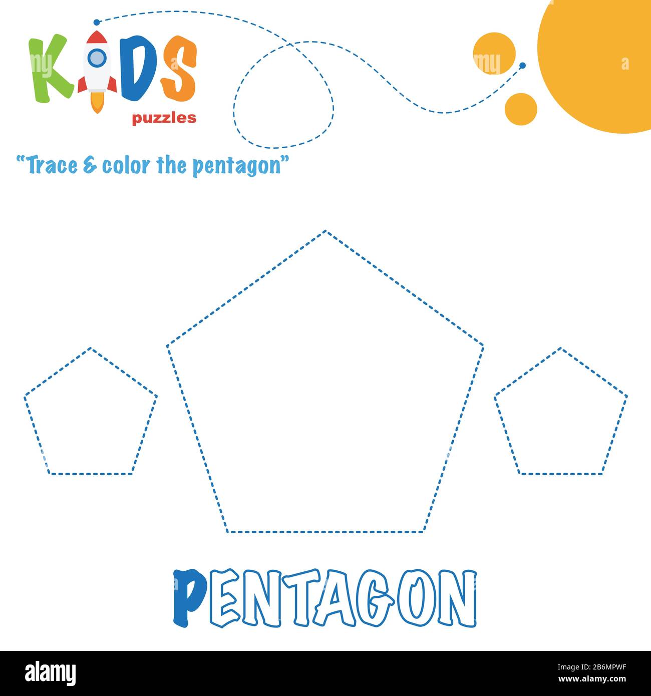 Pentagon shapes for tracing Stock Vector Images Alamy