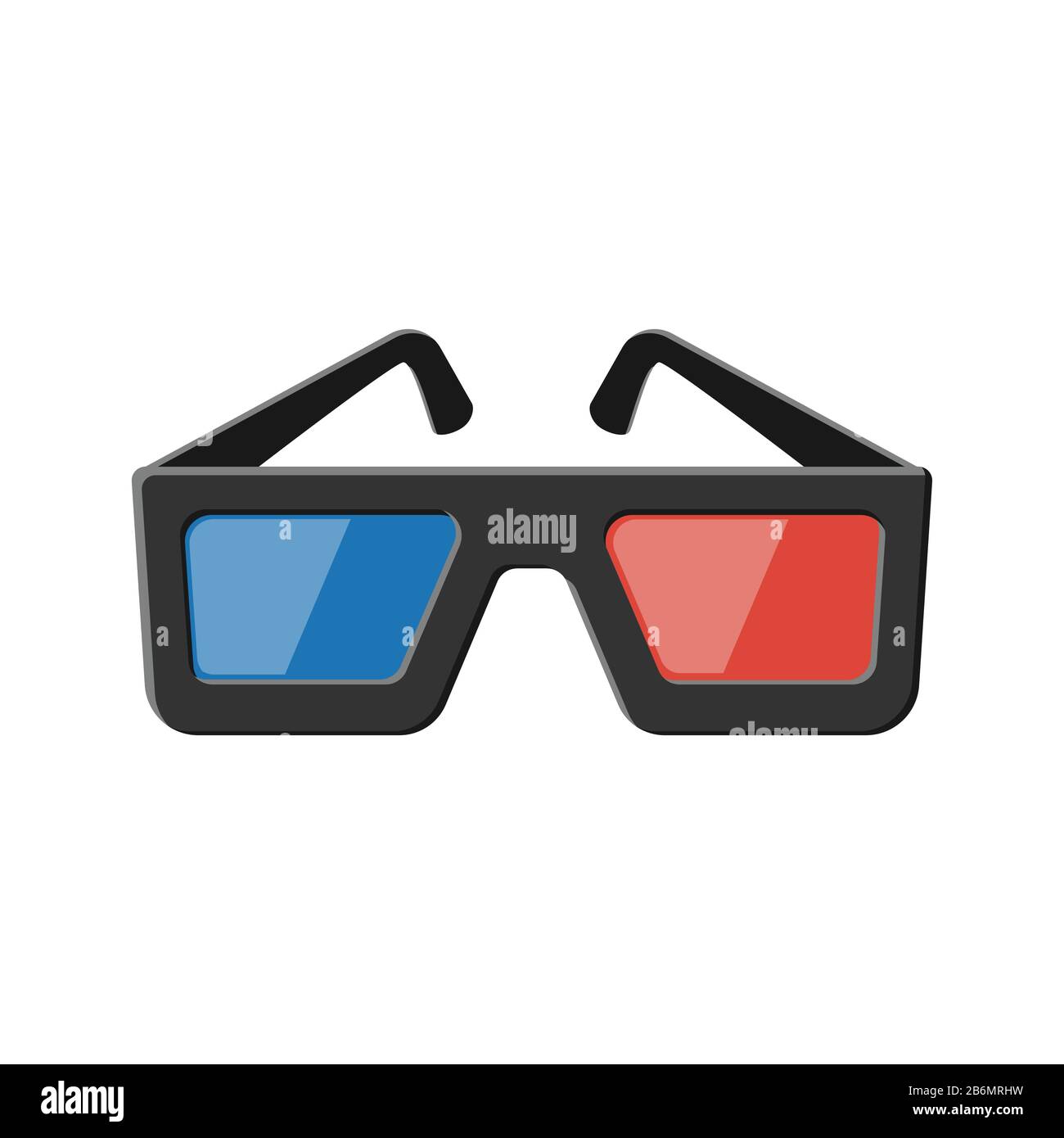 Cinema movie black 3d glasses. Stock Vector
