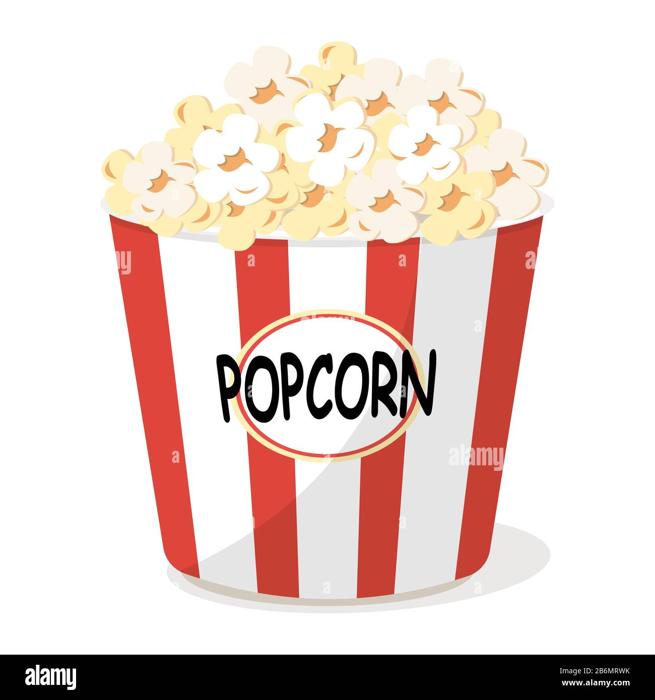 Classic popcorn bucket. Red-and-white striped popcorn bucket Stock Vector