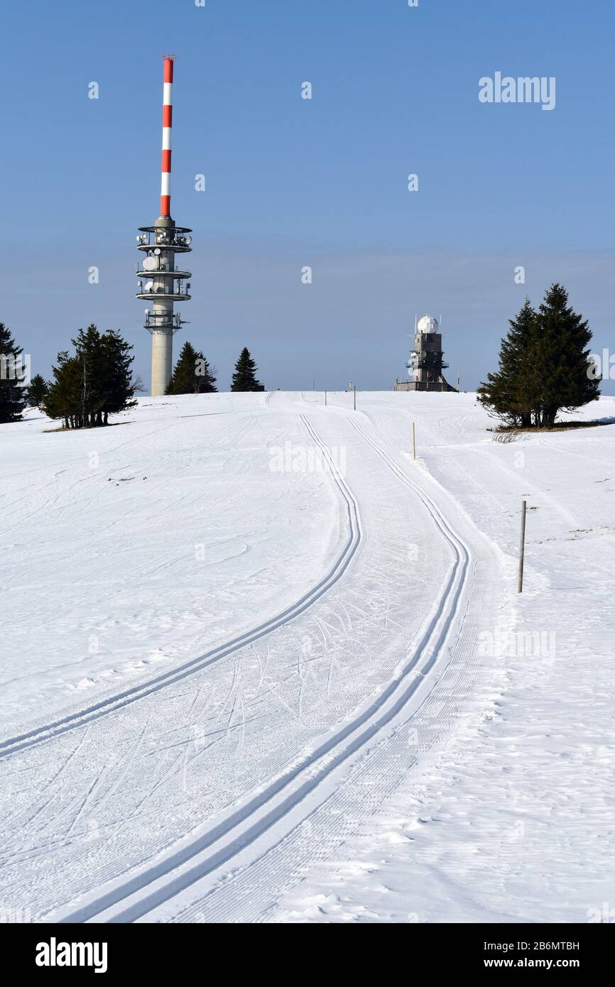 Cross country ski trail at Feldberg, Germany Stock Photo Alamy