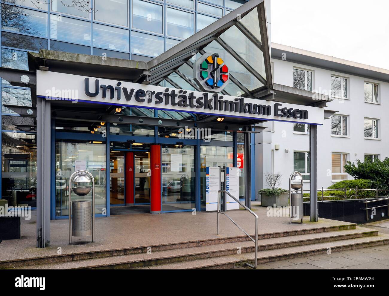 Essen, Ruhr Area, North Rhine-Westphalia, Germany - University Hospital Essen. Essen, Ruhrgebiet, Nordrhein-Westfalen, Deutschland - Universitaetsklin Stock Photo