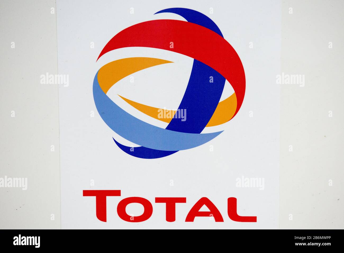 Total petrol station logo. Stock Photo