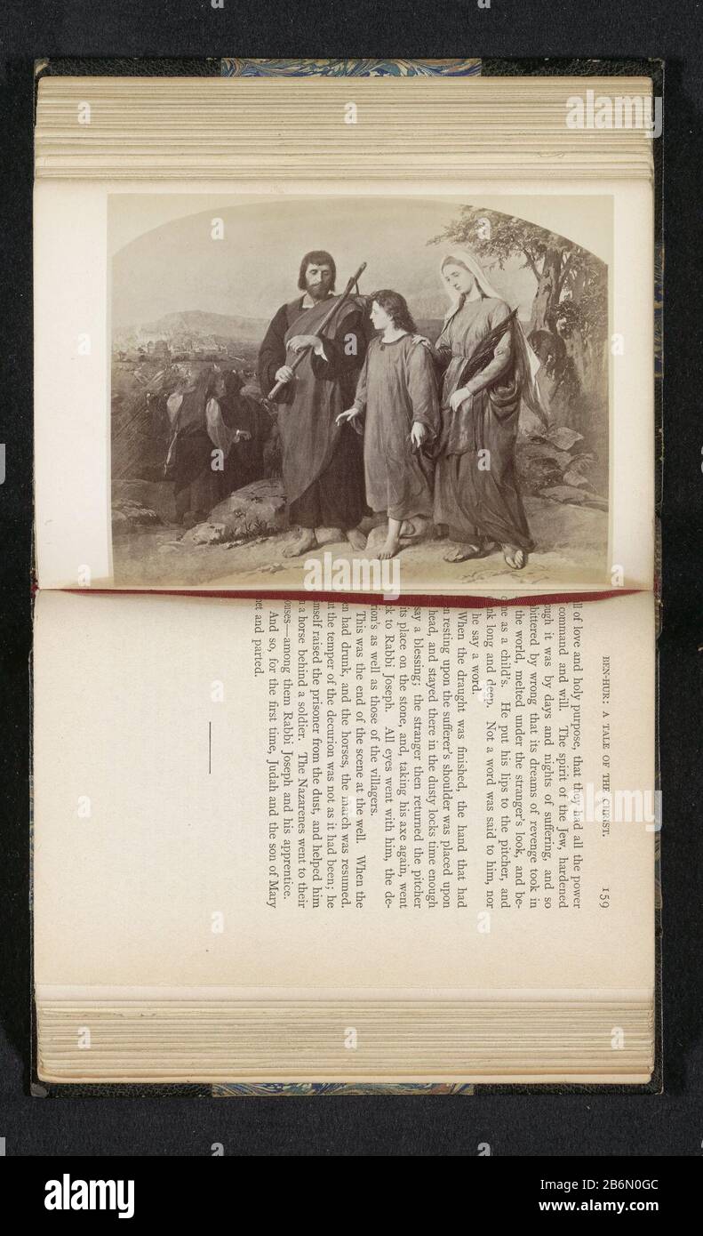 Fotoreproductie van een schilderij, voorstellende de Heilige Familie  (vermoedelijk) tijdens de terugkeer uit Egypte Photo reproduction