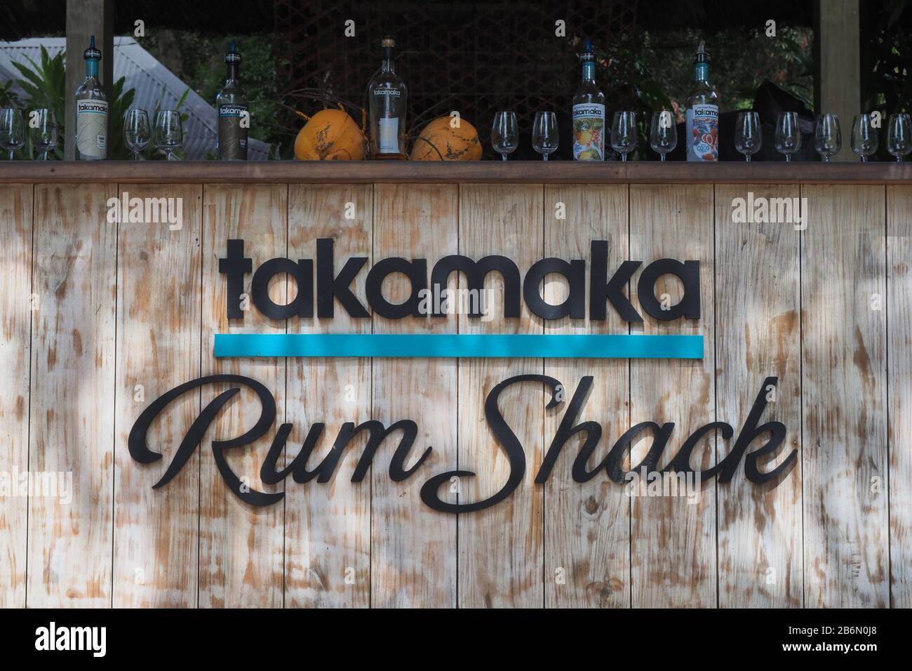 Takamaka Rum Shack, Rum Distillery, Mahe, Seychelles Stock Photo