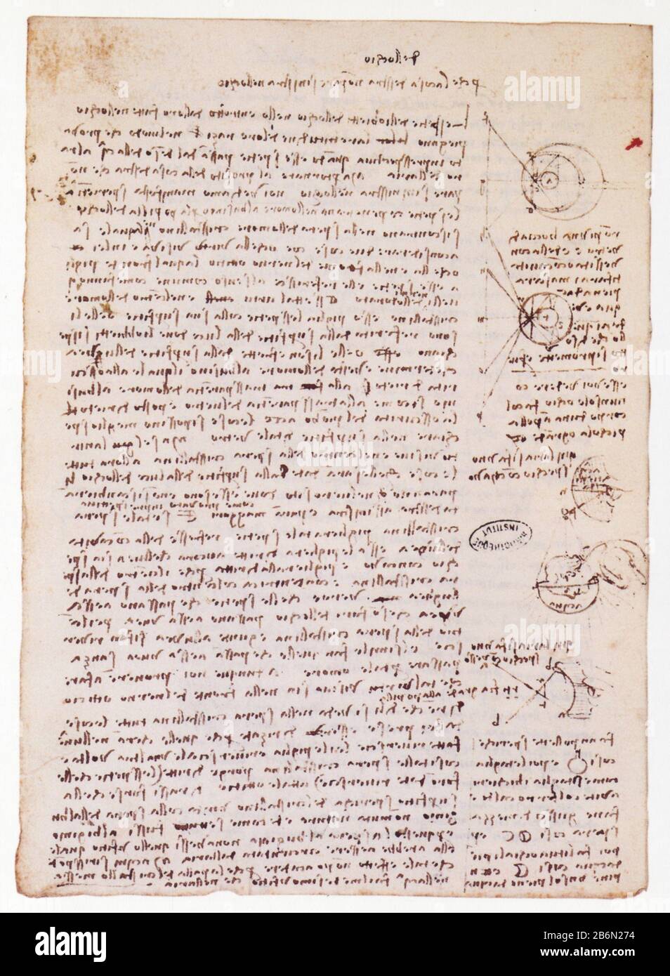 Leonardo da Vinci. Studies on parts of the eye. 15081509 Stock Photo