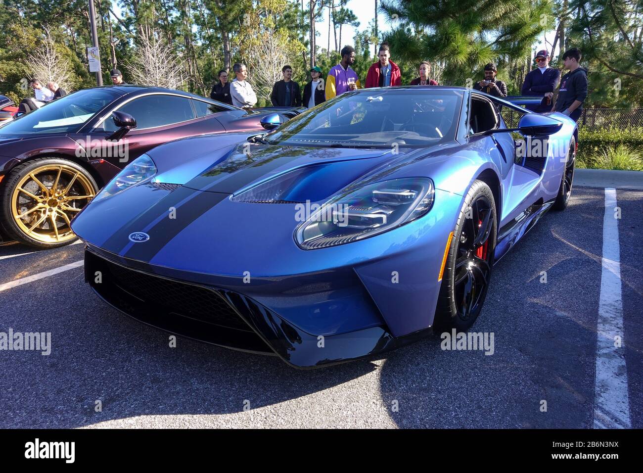 Orlando, FL/USA3/1/20 A Ford GT automobile in a free to the public