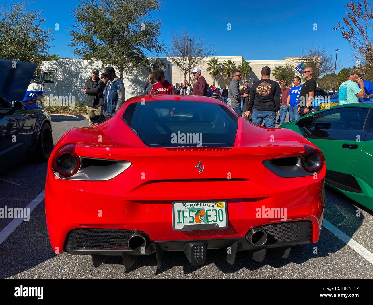 Orlando, FL/USA3/1/20 A Ferrari automobile in a free to the public