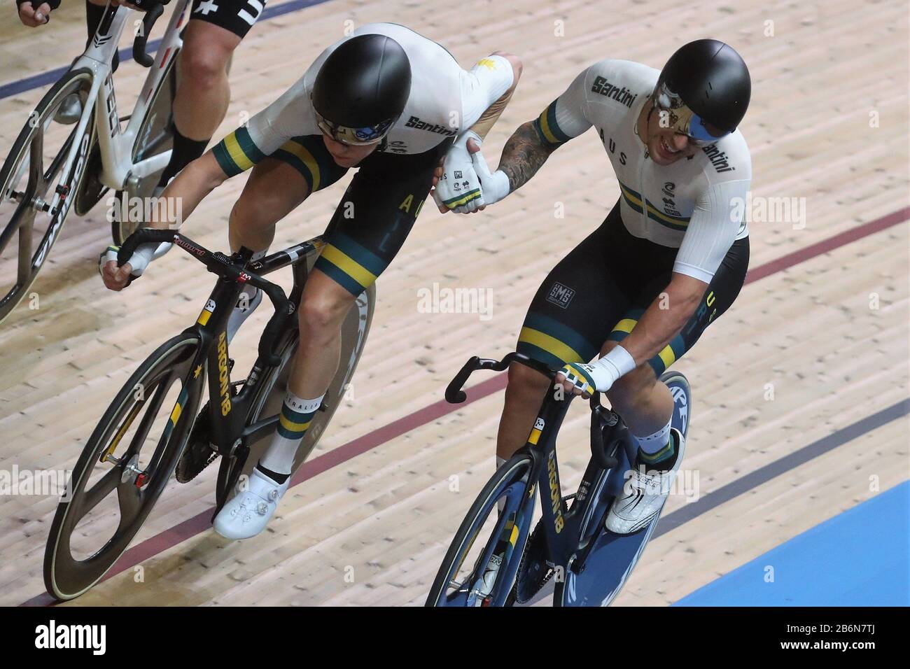 Sam Welsford And Cameron Meyer Of Australia Men S Madison During The 2020 Uci Track Cycling World