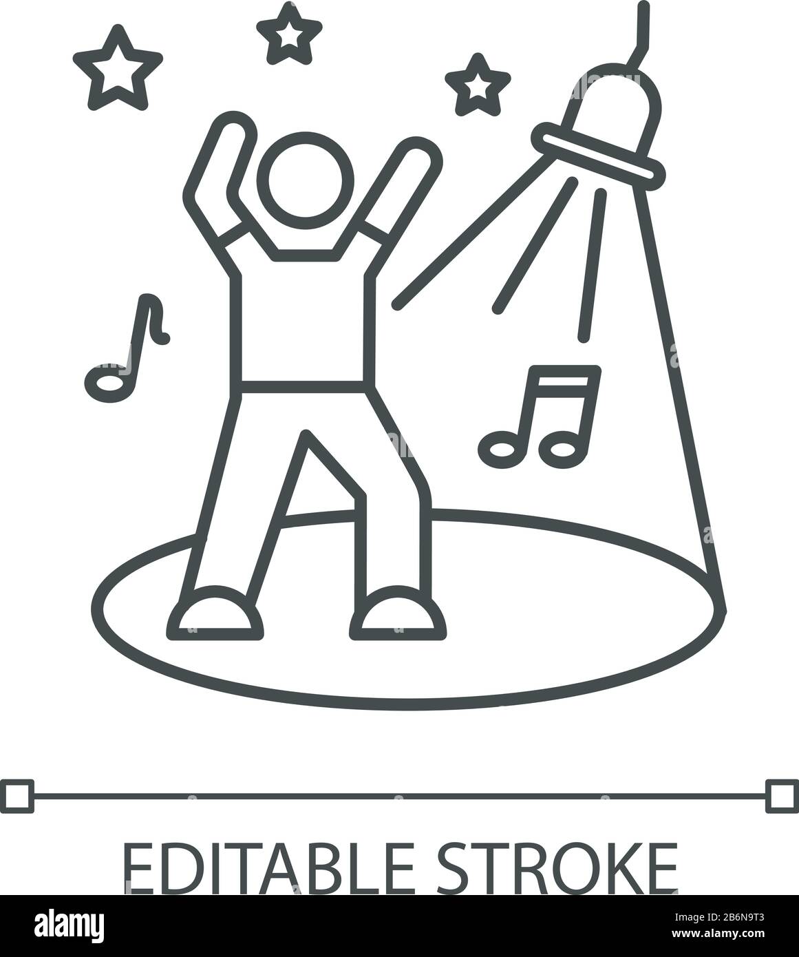 Discotheque pixel perfect linear icon. Thin line customizable