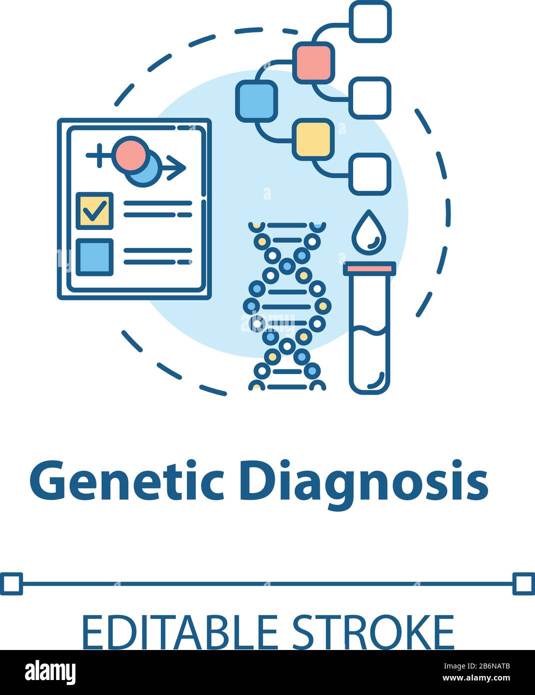 Genetic diagnosis concept icon. Scientific research. Laboratory ...