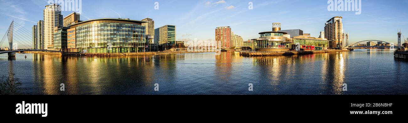 MediaCityUK and The Lowry, Salford Quays Stock Photo