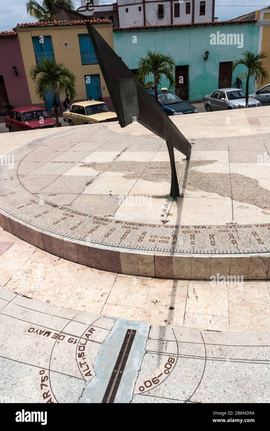 Sundial in the Plaza Martiana. Las Tunas. Cuba Stock Photo