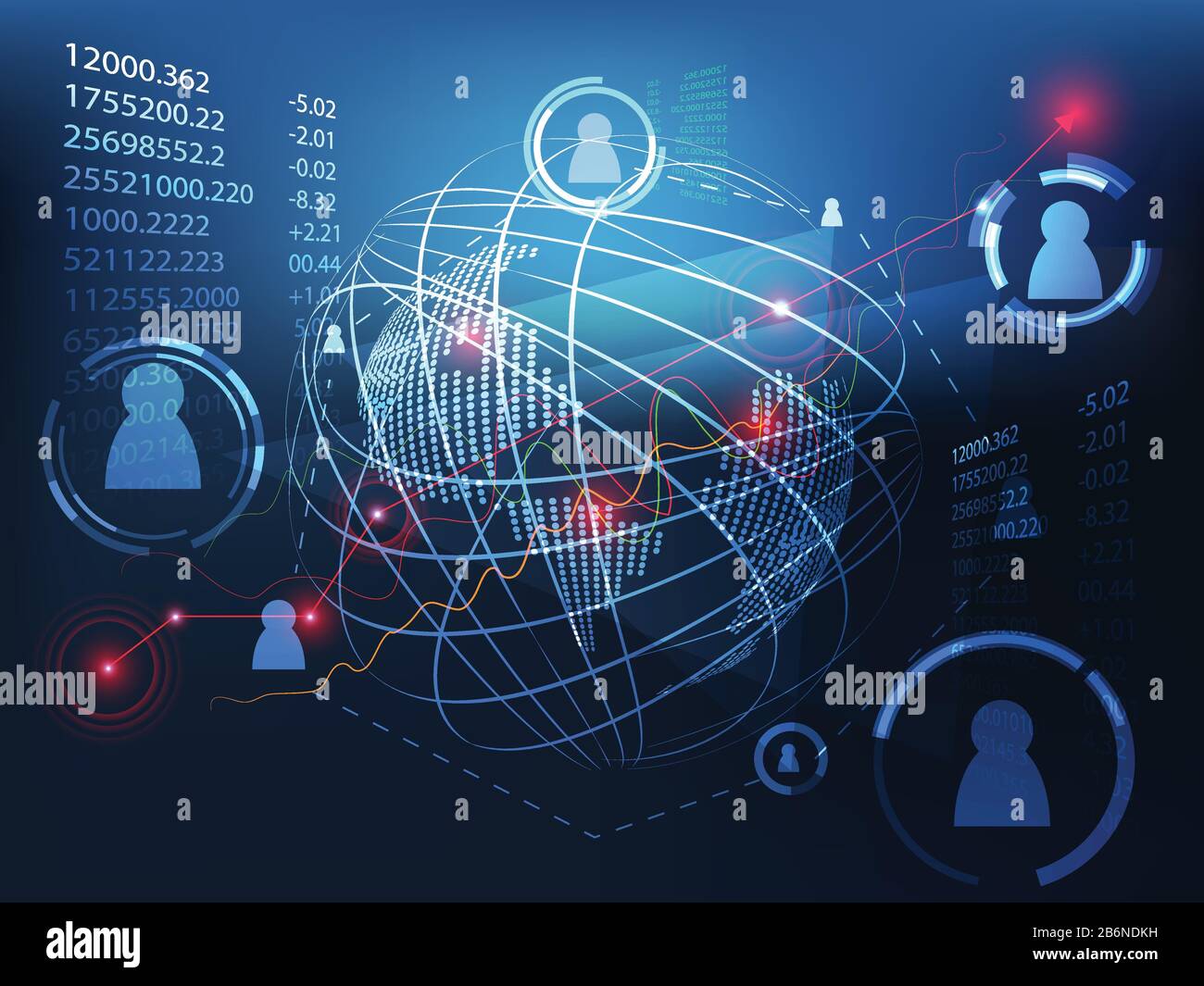 abstract technology ui futuristic world business hud interface hologram elements of digital data chart,communication, computing,circle percent vitalit Stock Vector