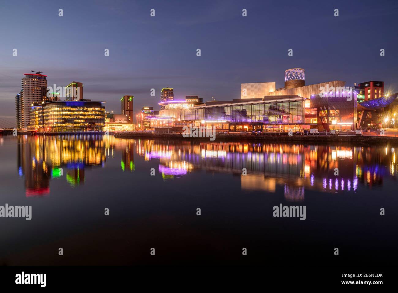 MediaCityUK  and The Lowry, Salford Quays, Greater Manchester Stock Photo