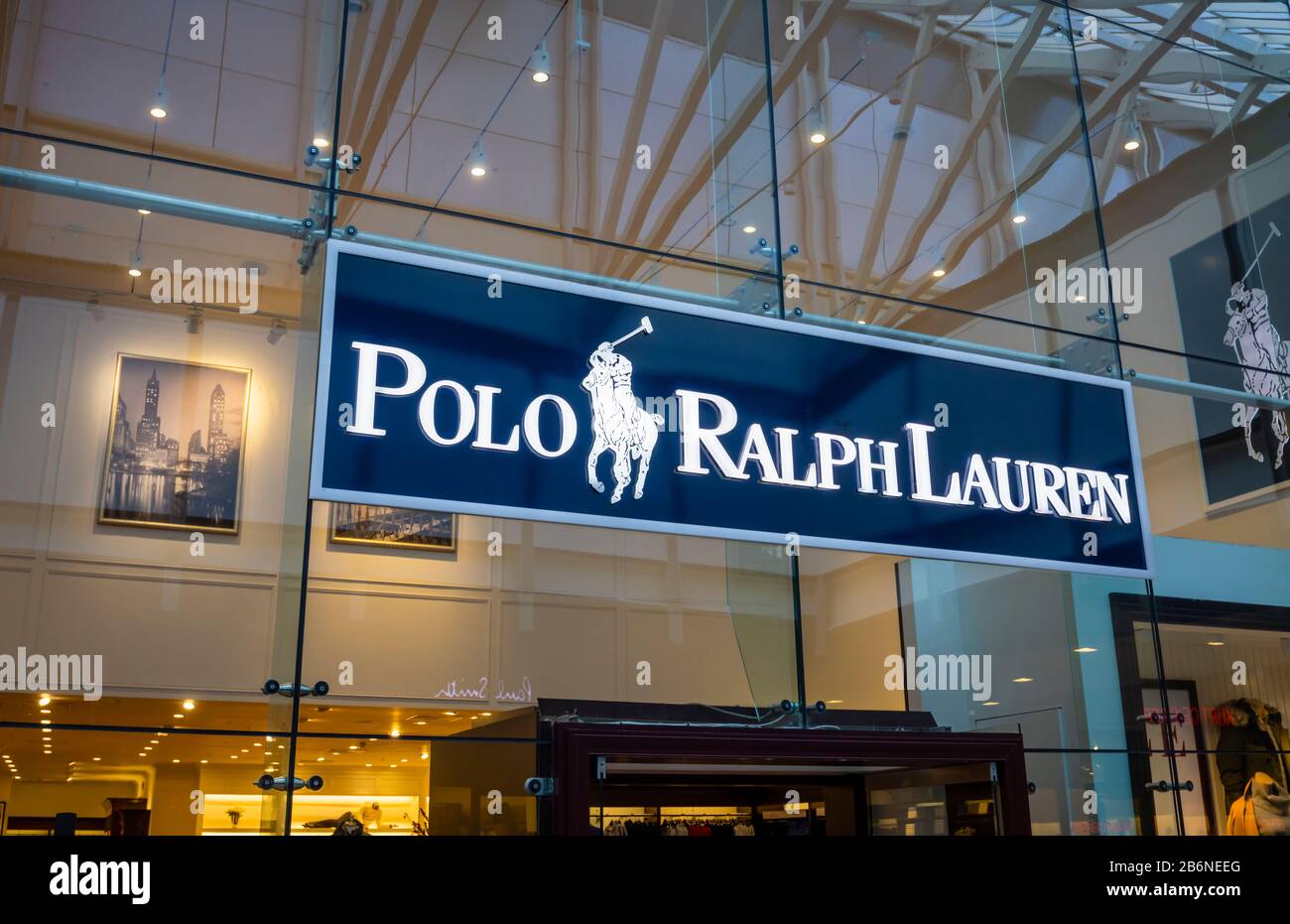 Name sign and logo of Polo Ralph Lauren above the shop front in Gunwharf  Quays shopping centre, Portsmouth, Hampshire, south coast England Stock  Photo - Alamy