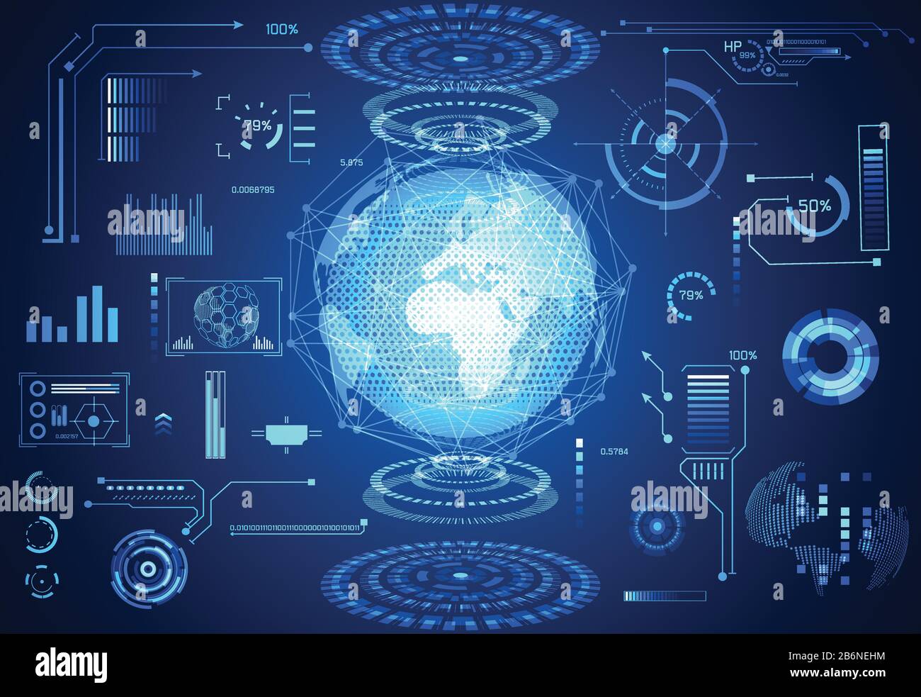 abstract technology ui futuristic concept world hud interface hologram ...