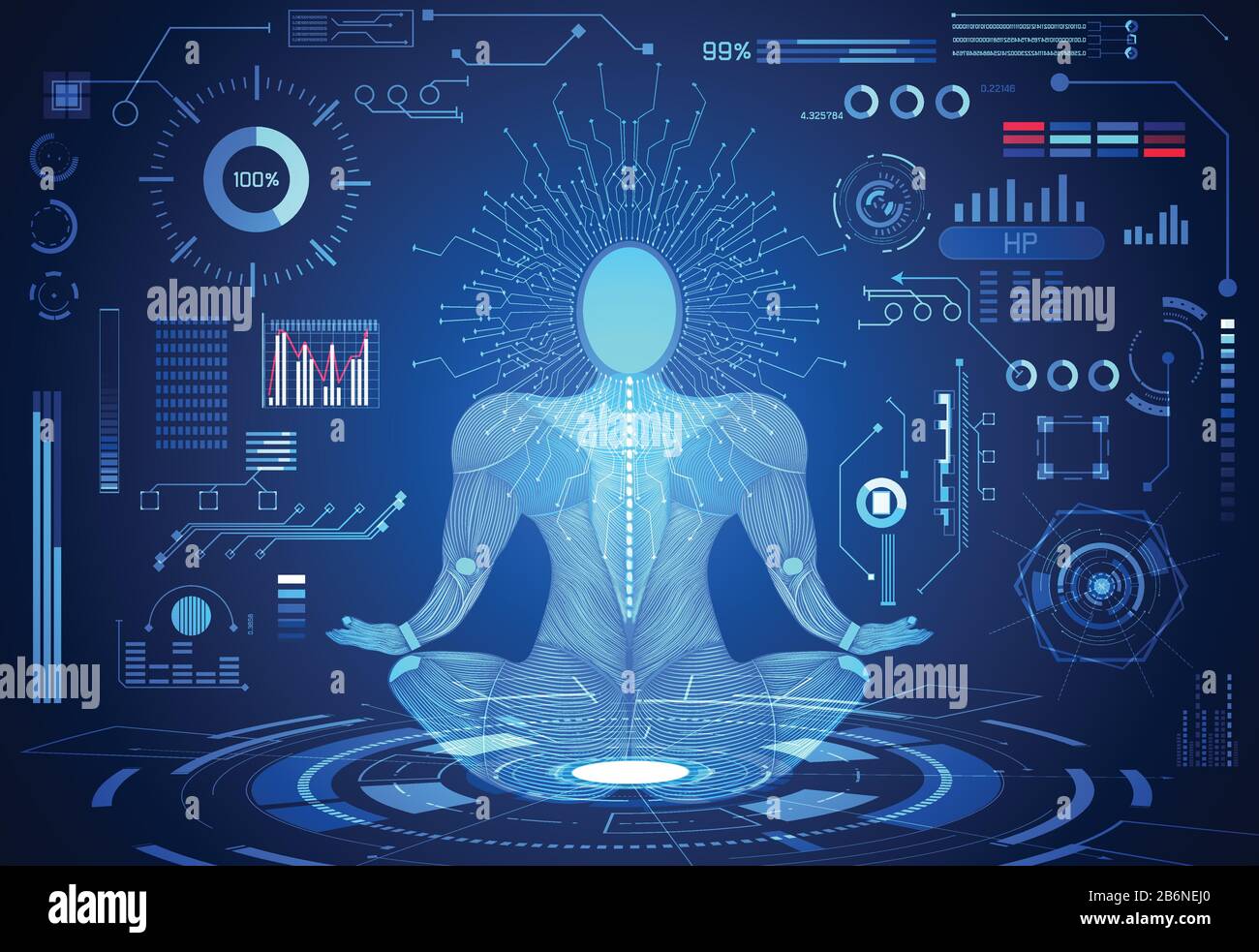 abstract technology ui futuristic concept human body hud interface ...