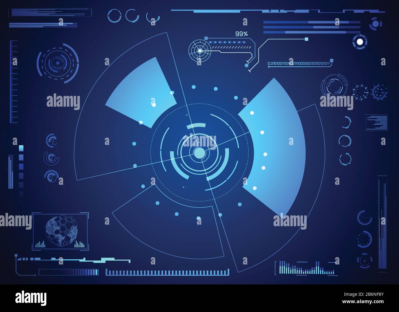 Set of Circle Abstract Digital Technology UI Futuristic HUD Virtual ...