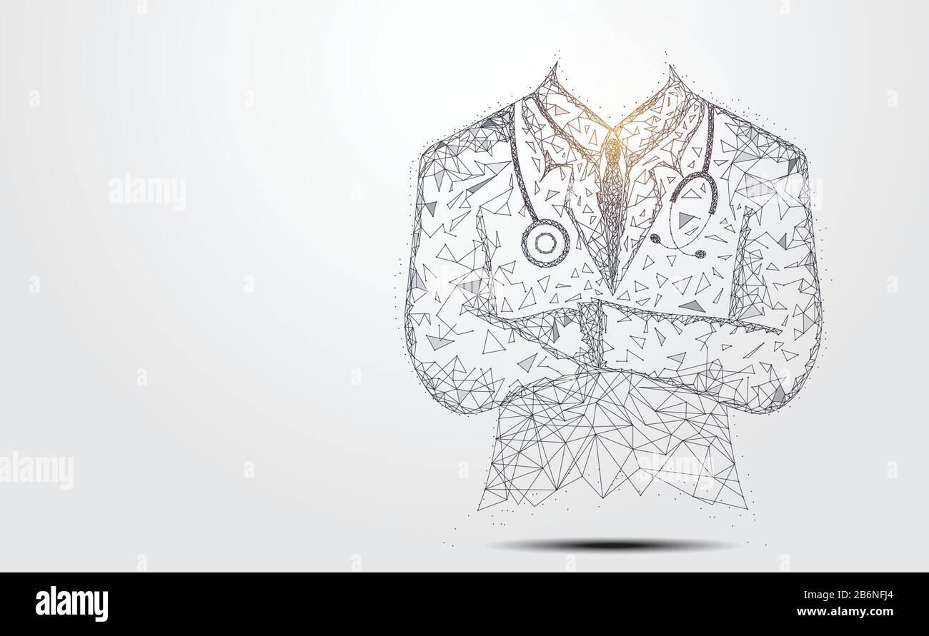 Abstract health medical science consist doctor digital wireframe ...
