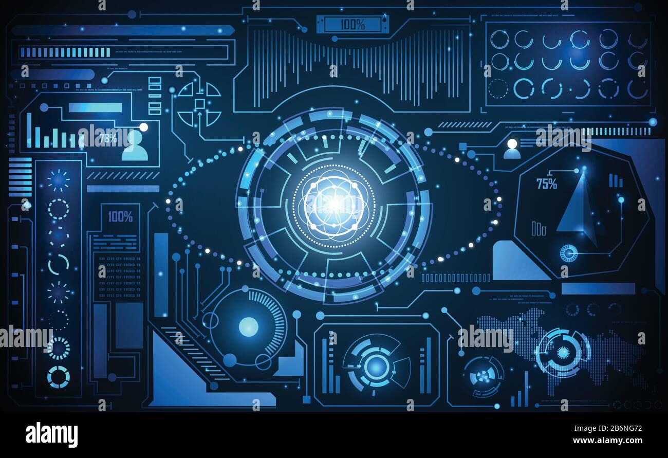 abstract technology ui futuristic concept Ai hud interface hologram ...