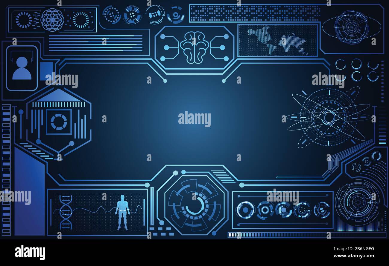 abstract technology ui futuristic concept Ai hud interface hologram ...